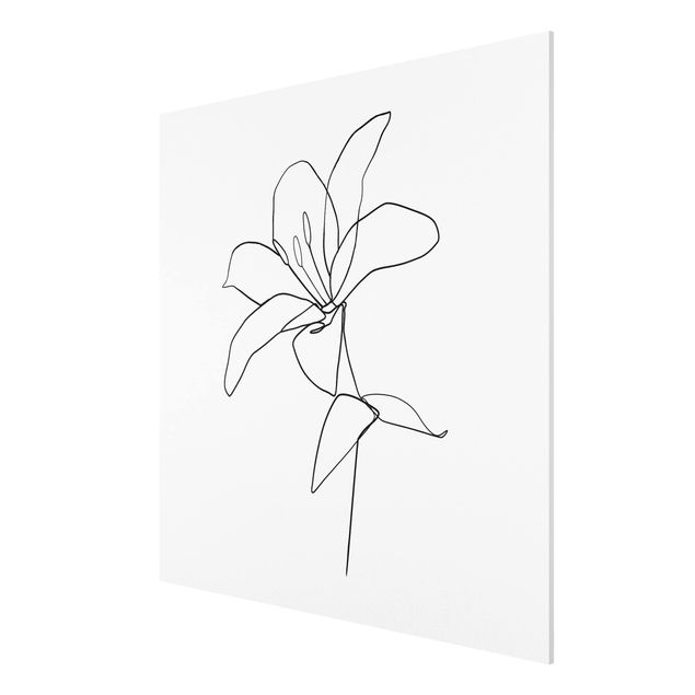 Wandbilder Floral Line Art Blüte Schwarz Weiß