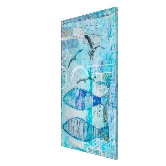 Magnettafeln Tiere Bunte Collage - Blaue Fische