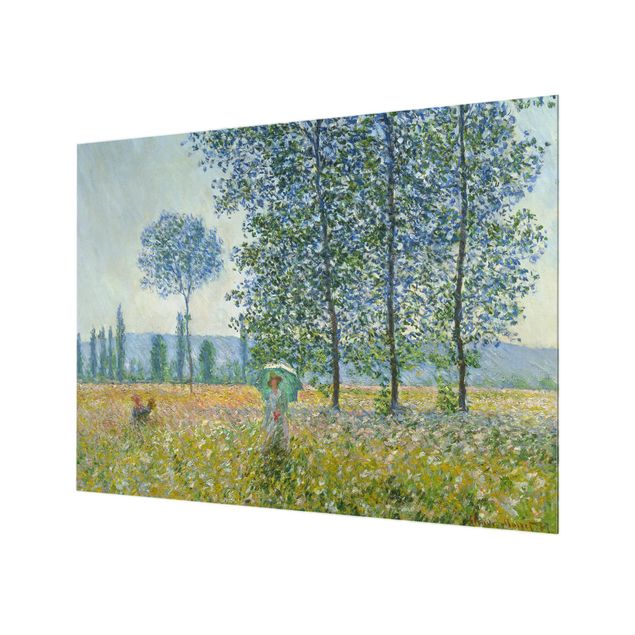 Spritzschutz Küche Glas Claude Monet - Felder im Frühling