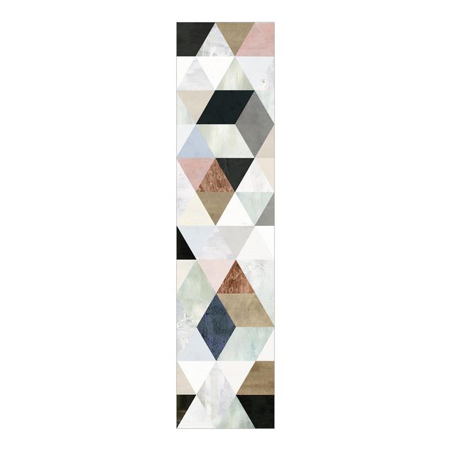 Schiebevorhang Muster Aquarell-Mosaik mit Dreiecken I