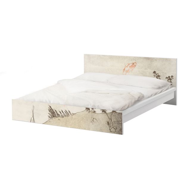 Möbelfolie für IKEA Malm Bett niedrig 180x200cm - Klebefolie No.MW8 Japanische Stille
