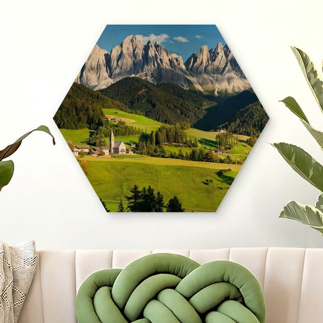 Wanddeko Küche Geislerspitzen in Südtirol