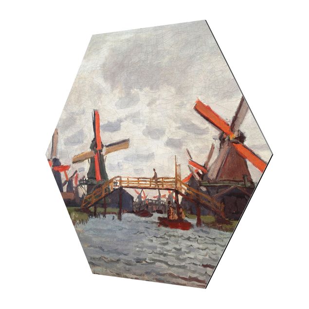 Wandbilder Modern Claude Monet - Windmühlen Zaandam