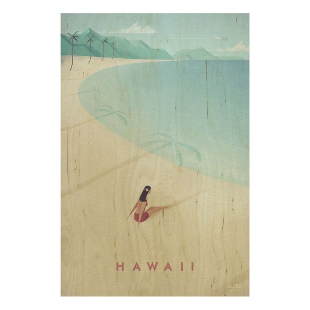 Holzbild Natur Reiseposter - Hawaii