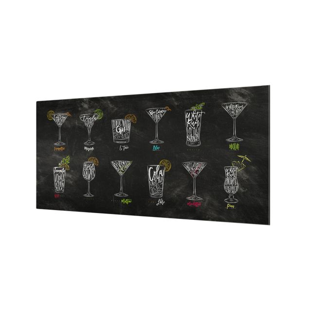Spritzschutz Glas - Cocktail Menu - Querformat - 2:1