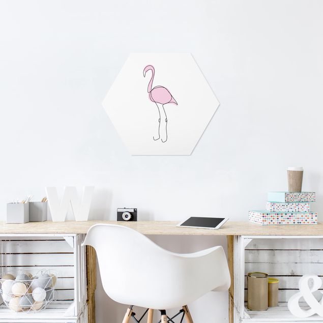 Wandbilder Modern Flamingo Line Art