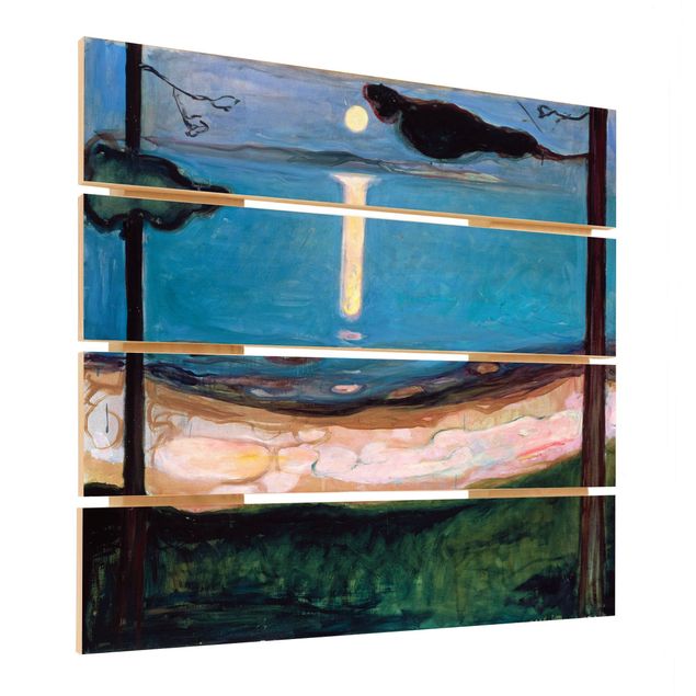 Holzbild Natur Edvard Munch - Mondnacht