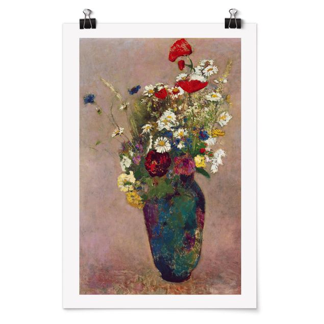 Kunstdrucke Poster Odilon Redon - Blumenvase mit Mohn