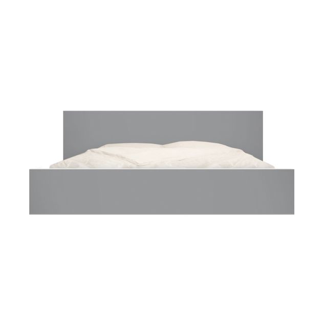 Möbelfolie für IKEA Malm Bett niedrig 160x200cm - Klebefolie Colour Cool Grey