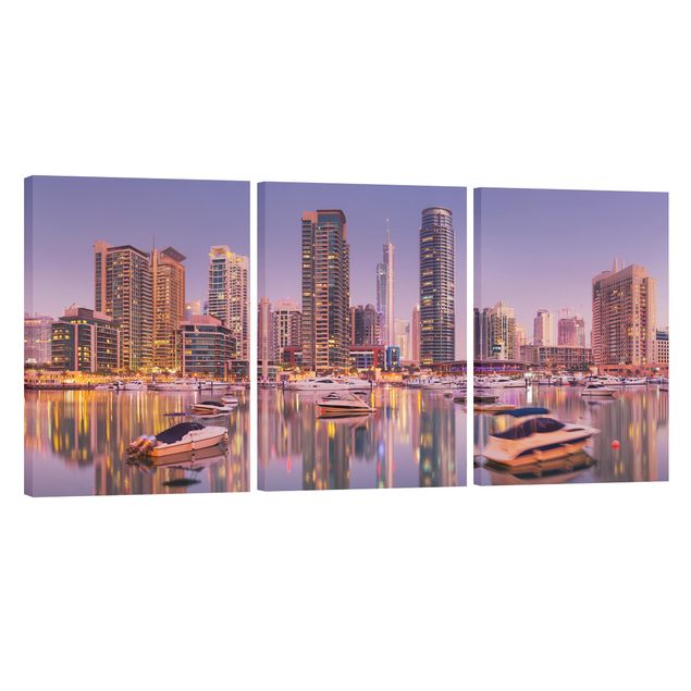 Wandbilder Berge Dubai Skyline und Marina