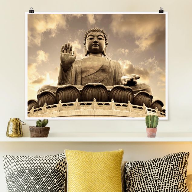 Küche Dekoration Großer Buddha Sepia