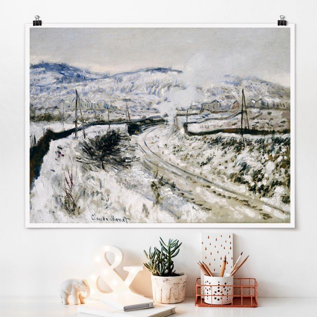 Wanddeko Küche Claude Monet - Zug im Schnee
