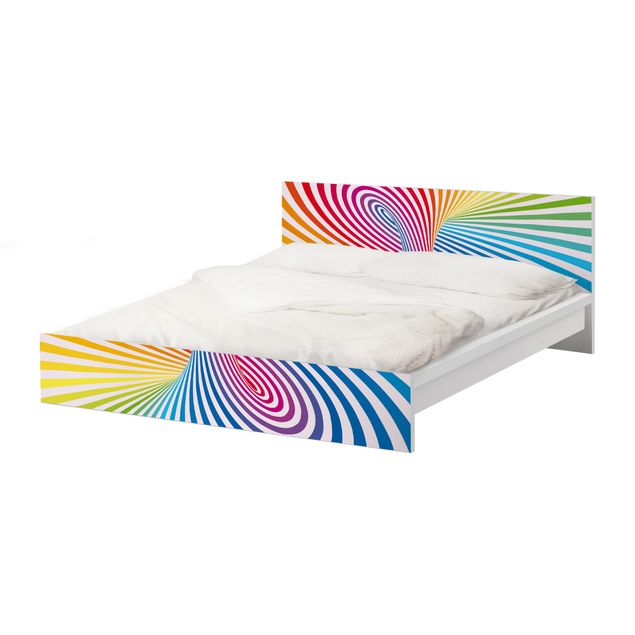 Möbelfolie für IKEA Malm Bett niedrig 180x200cm - Klebefolie Farbtornado