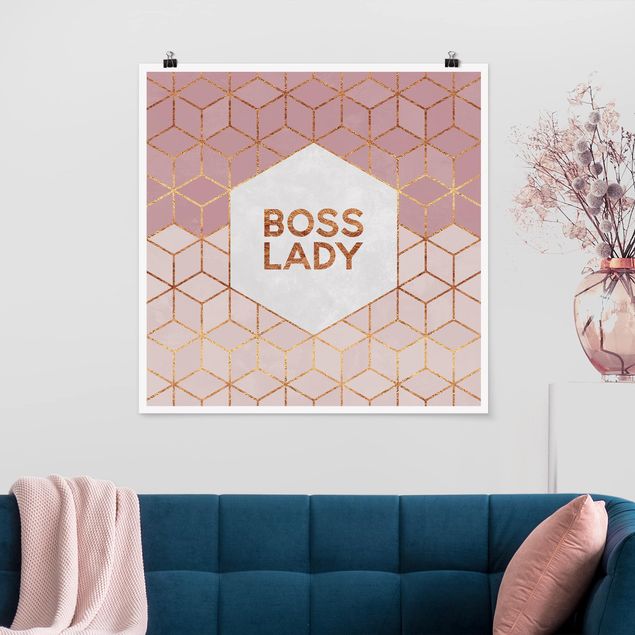 Kunstdrucke Poster Boss Lady Sechsecke Rosa