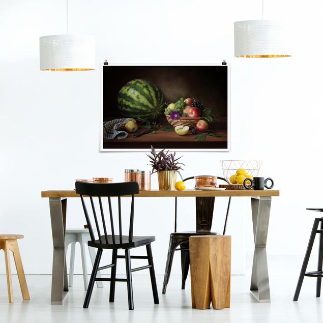 Wandbilder Modern Stillleben mit Melone