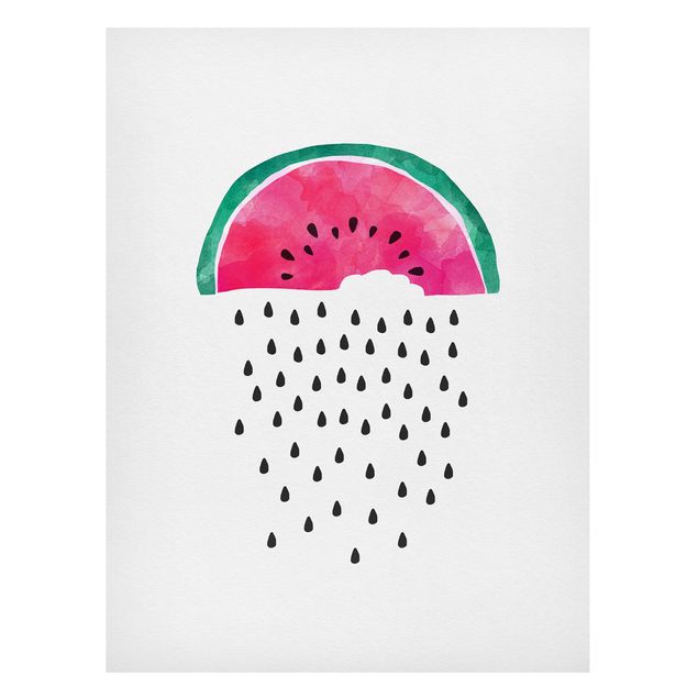 Wandbilder Früchte Wassermelonen Regen
