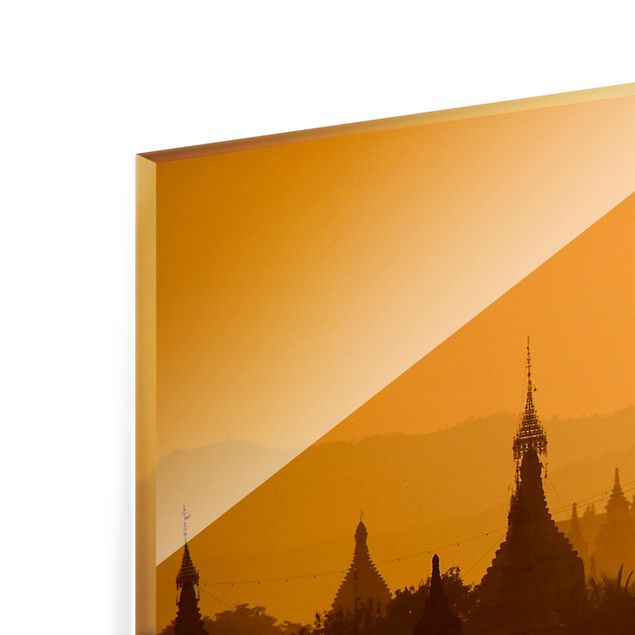 Spritzschutz Glas - Tempelstadt in Myanmar - Querformat - 2:1