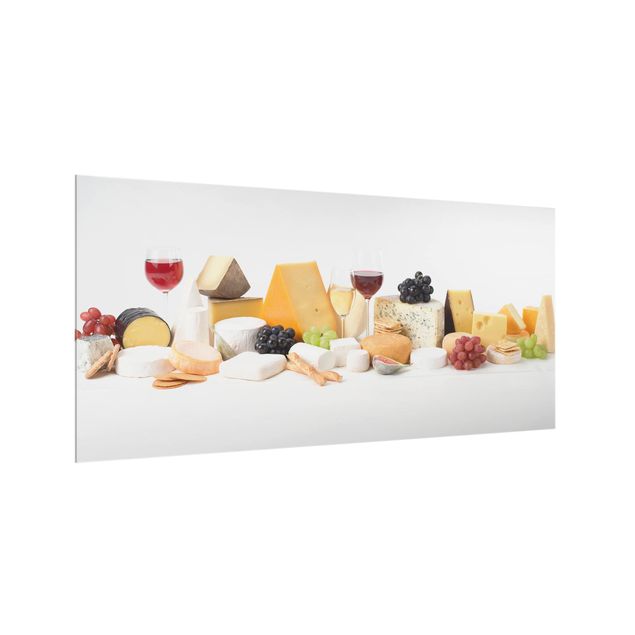 Spritzschutz Glas - Käse-Variationen - Querformat - 2:1
