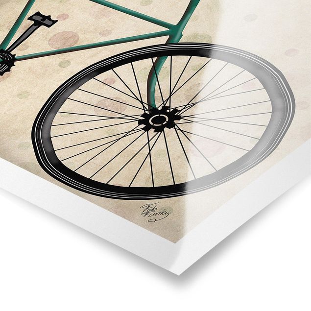 Wandbilder Modern Radtour - Basset auf Fahrrad