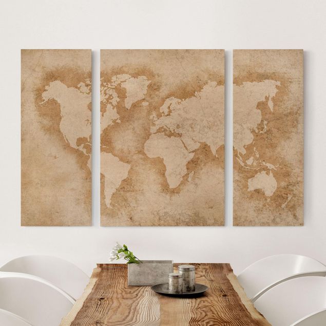Wanddeko Küche Antike Weltkarte