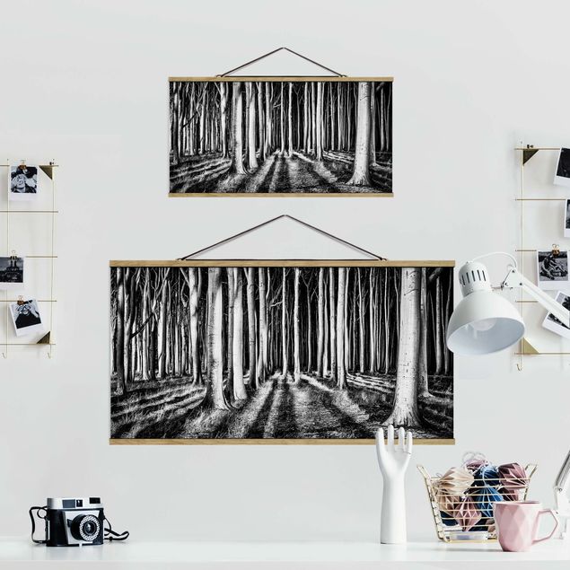 Wandbilder Schwarz-Weiß Geisterwald