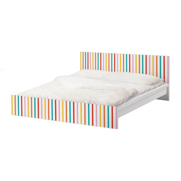 Möbelfolie für IKEA Malm Bett niedrig 160x200cm - Klebefolie No.UL750 Stripes