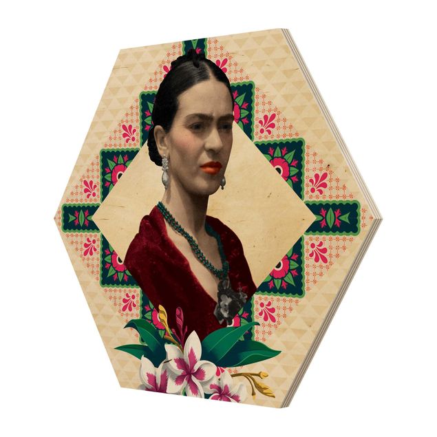 Kunstkopie Frida Kahlo - Blumen und Geometrie