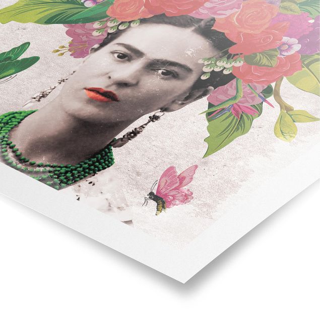 Kunstkopie Poster Frida Kahlo - Blumenportrait