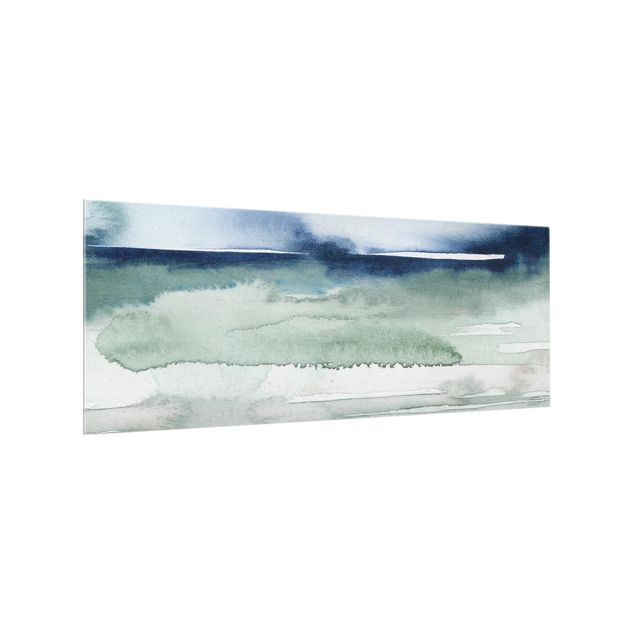 Spritzschutz Glas - Meereswogen I - Panorama - 5:2