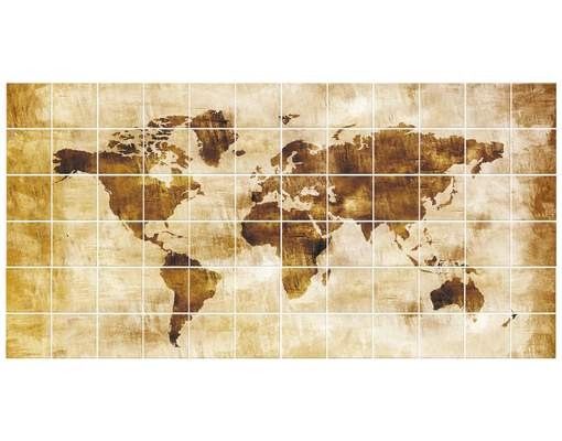 Fliesenfolien Braun No.CG75 Map Of The World