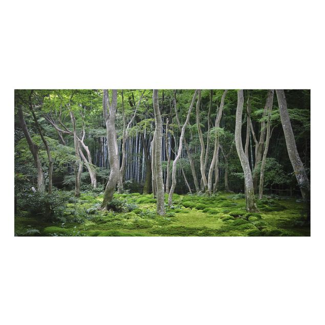 Spritzschutz Glas - Japanischer Wald - Querformat - 2:1