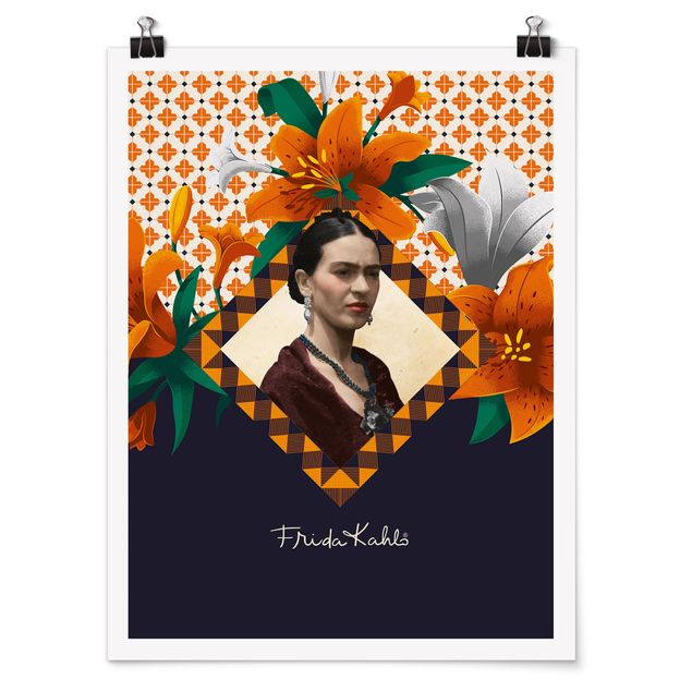 Wandbilder Kunstdrucke Frida Kahlo - Lilien