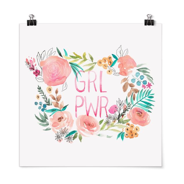 Wandbilder Floral Rosa Blüten - Girl Power