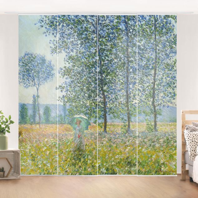 Schiebegardinen Set - Claude Monet - Felder im Frühling - 4 Flächenvorhänge
