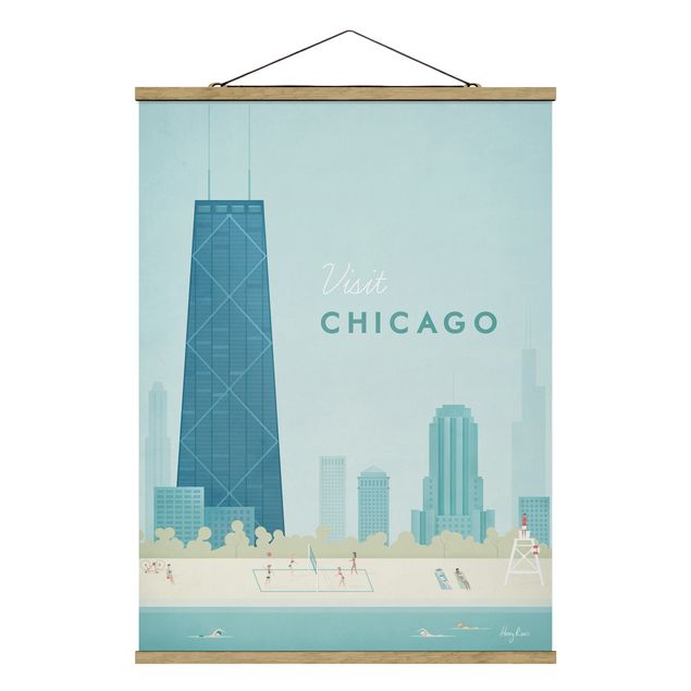 Wandbilder Retro Reiseposter - Chicago