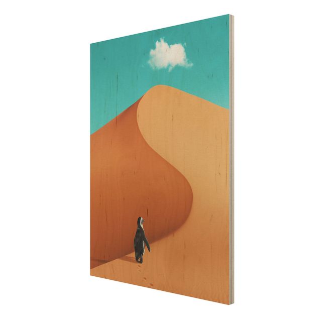 Jonas Loose Kunstdrucke Wüste mit Pinguin