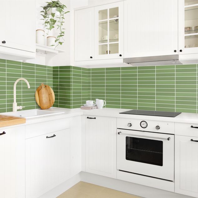Küchenrückwand Folie einfarbig Metro Fliesen - Grün