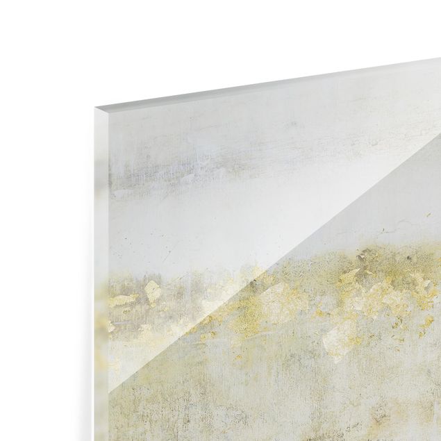 Spritzschutz Glas - Goldene Farbfelder I - Querformat - 2:1