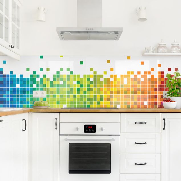 Klebefolien selbstklebend Pixel-Regenbogen