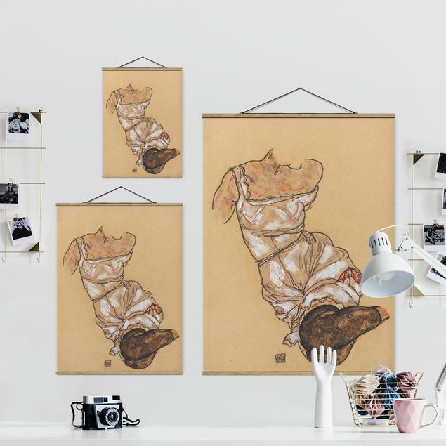 Wandbilder Portrait Egon Schiele - Weiblicher Torso in Unterwäsche