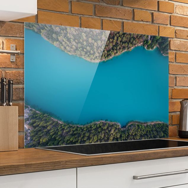 Küche Dekoration Luftbild - Tiefblauer See