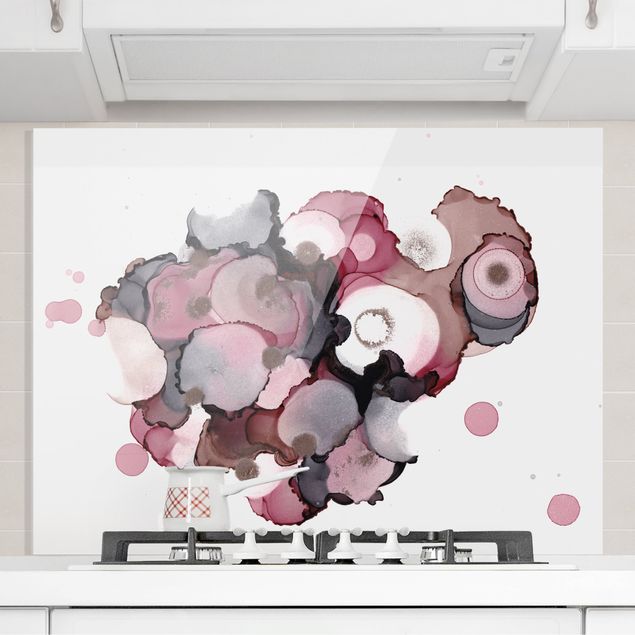 Küche Dekoration Pink-Beige Tropfen mit Roségold