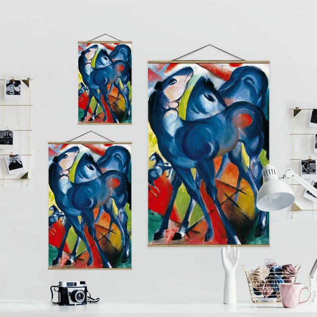 Wandbilder Modern Franz Marc - Die Blauen Fohlen