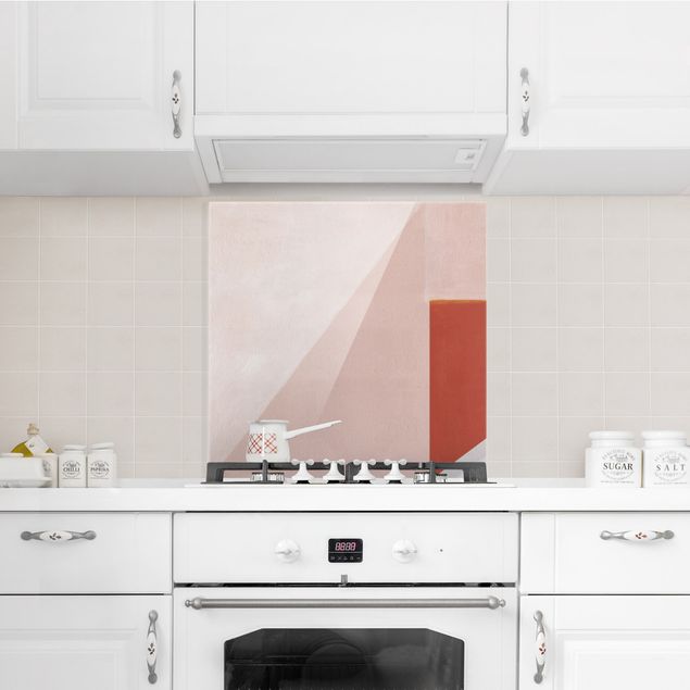 Küchenspiegel Glas Rosa Geometrie