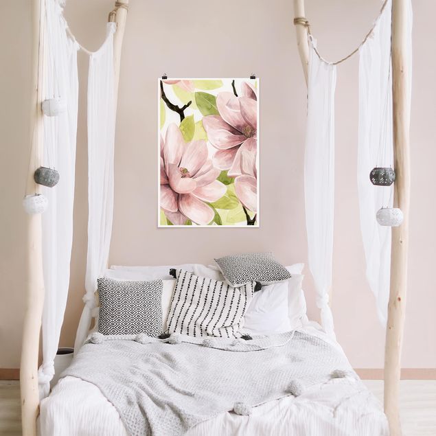 Wandbilder Floral Magnolie errötet II