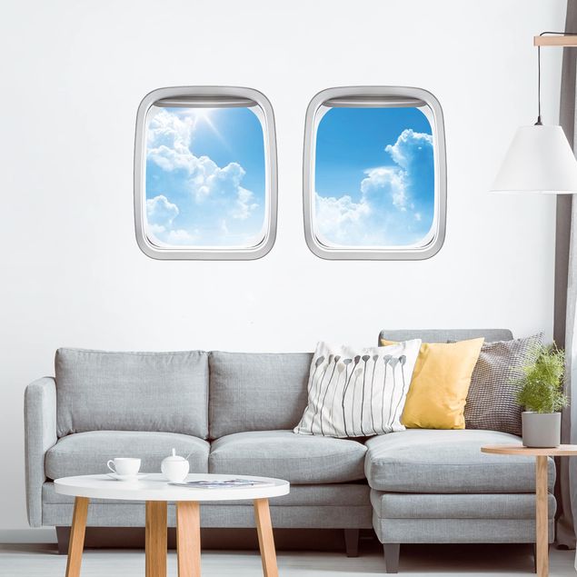 Küche Dekoration Doppelfenster Flugzeug Above Sea Level
