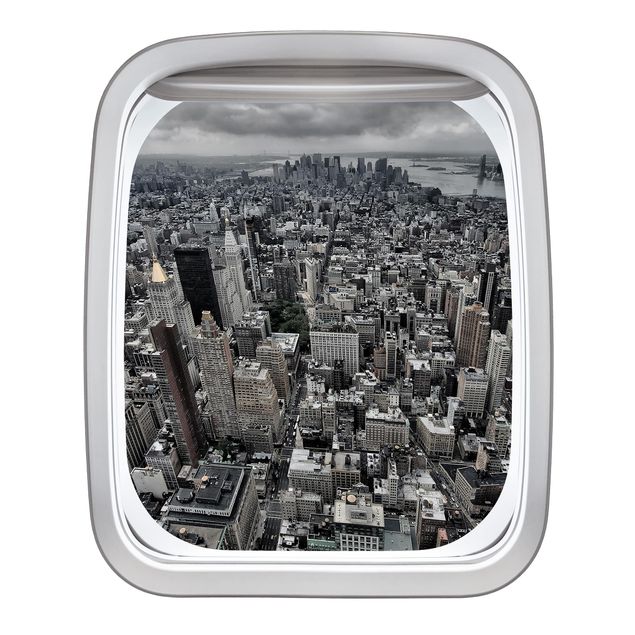 Küchen Deko Fenster Flugzeug Blick über Manhattan