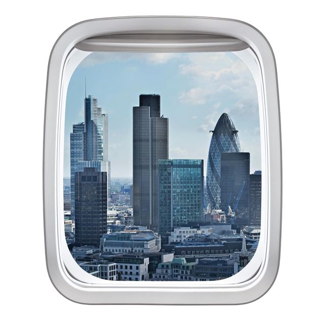 Küchen Deko Fenster Flugzeug London Skyline