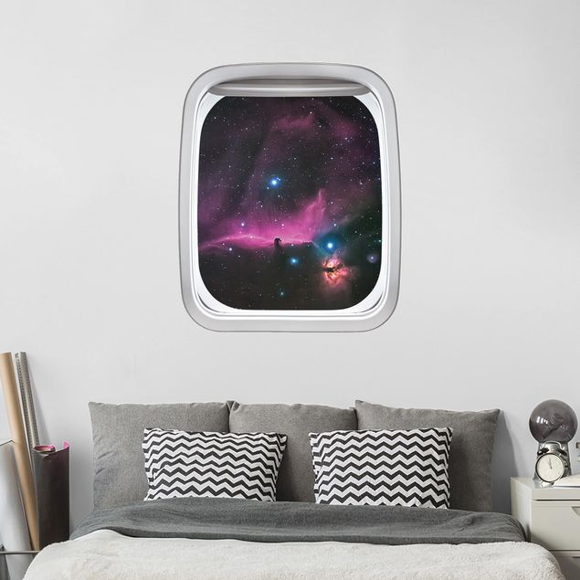 Wandtattoo Weltall Fenster Flugzeug Nebel des Orions