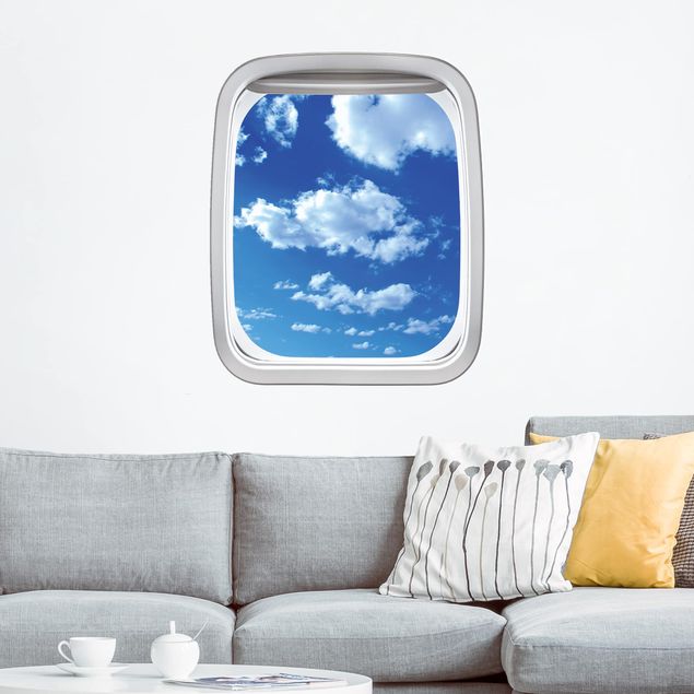 Küche Dekoration Fenster Flugzeug Wolkenhimmel